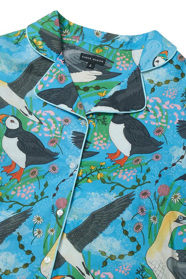 karen Mabon Cliff Edge Puffin Cotton Pyjama Set