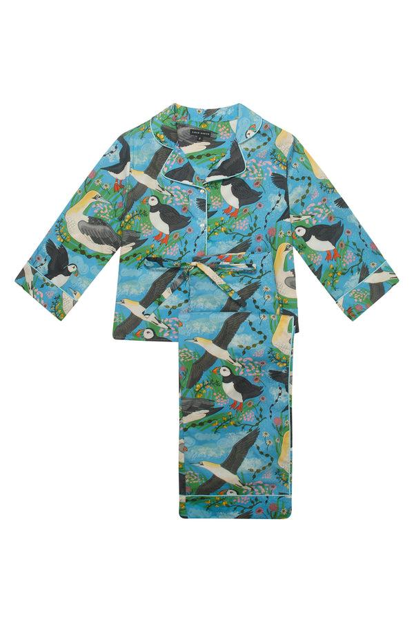 karen mabon Cliff Edge Puffin Cotton Pyjama Set