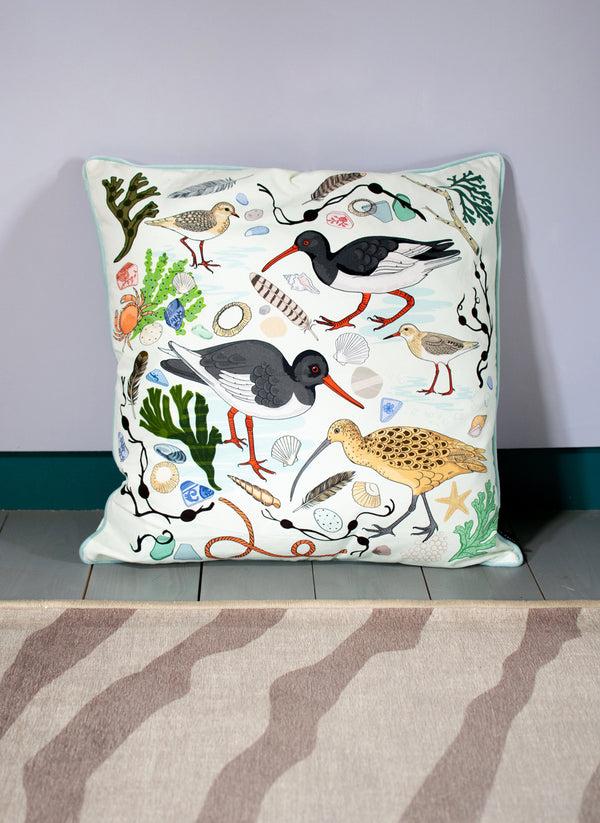 Karen Mabon Large Sea Birds Cushion Cover Seafoam