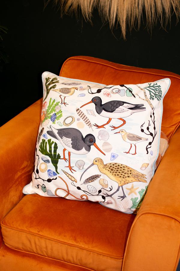 Karen Mabon Large Sea Birds Cushion Cover Seafoam
