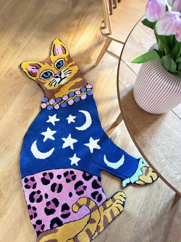 karen mabon Karen Mabon x Courthouse Interiors Stars and Moons Cat Rug