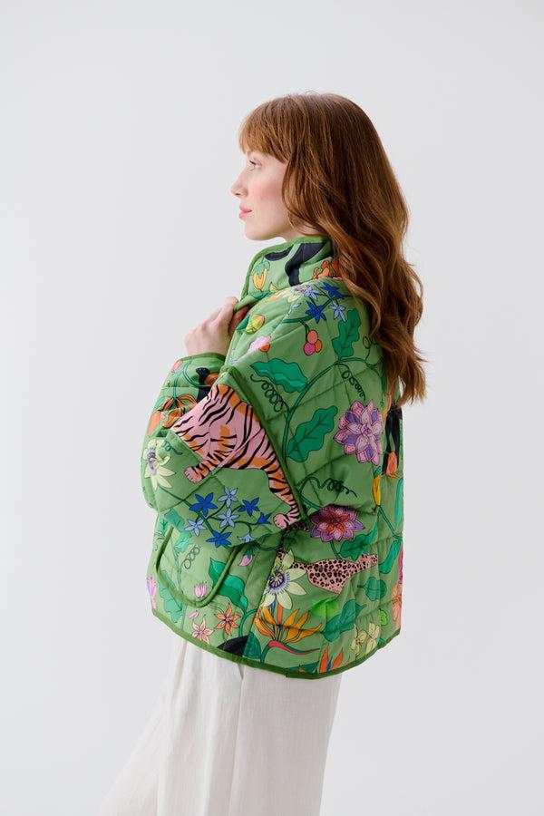 Karen Mabon Wild Creatures Green Cotton Quilted Jacket