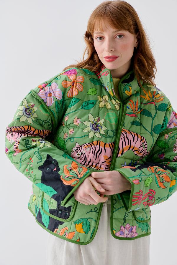 Karen Mabon Wild Creatures Green Cotton Quilted Jacket