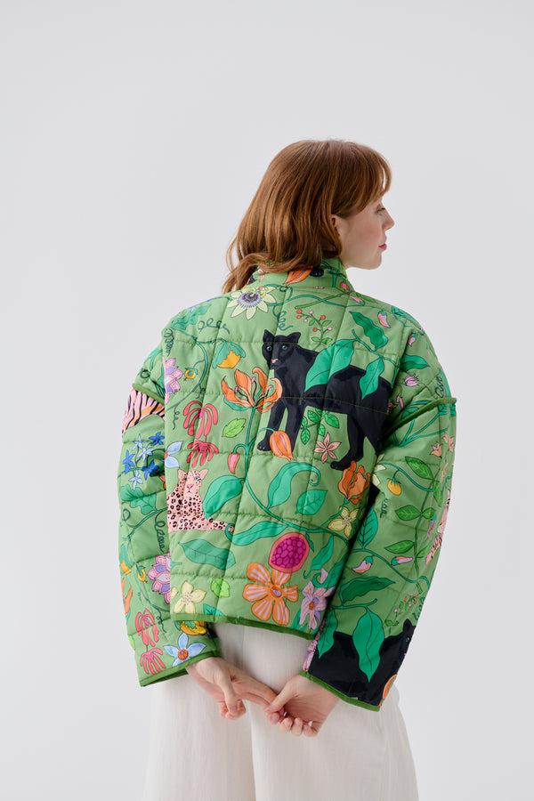 Karen Mabon Wild Creatures Green Cotton Quilted Jacket