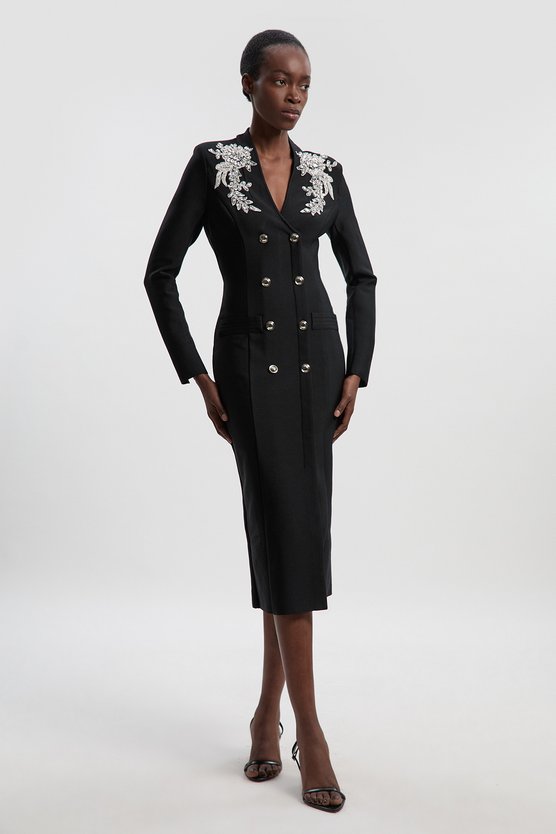 karen millen Bandage Form Fitting Embellished Maxi Dress black karen millen Bandage Form Fitting Embellished Maxi Dress black