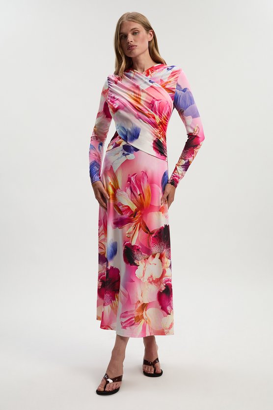 karen millen Botanic Floral Jersey Crepe Twist Maxi Dress floral karen millen Botanic Floral Jersey Crepe Twist Maxi Dress floral