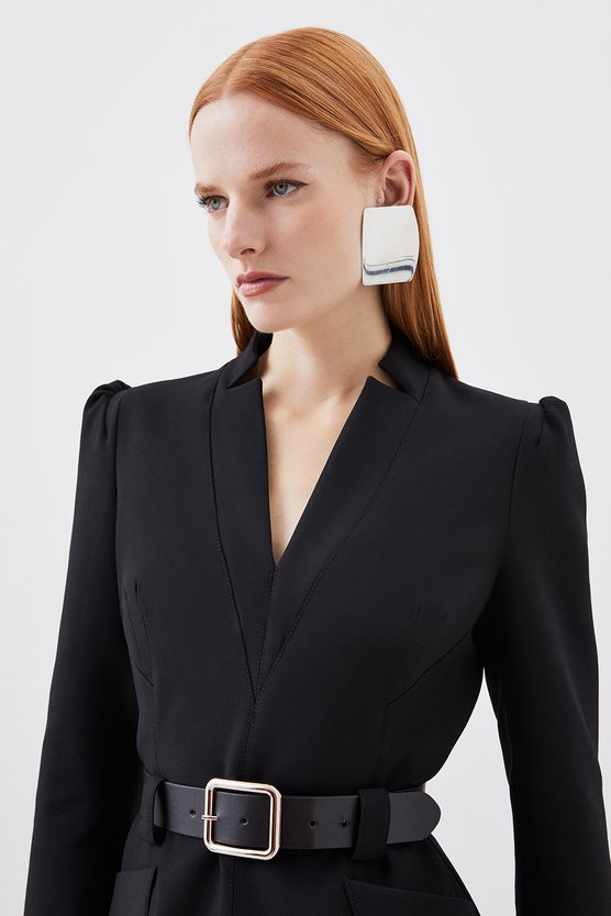 Karen Millen Compact Stretch Forever Tailored Dress Black