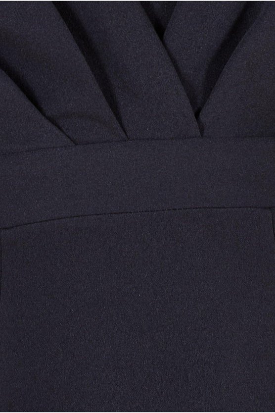 Karen Millen Flared Sleeve Front Wrap Midi Dress Black