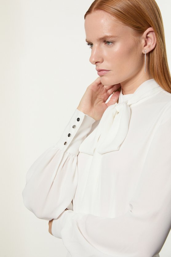 Karen Millen Georgette Woven Tie Midaxi Dress Ivory