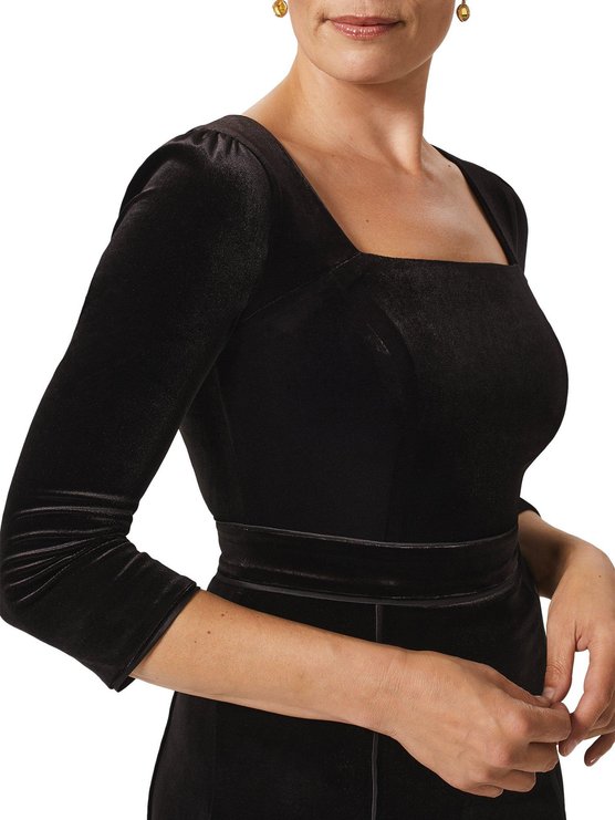 Karen Millen Josie Velvet Dress Black