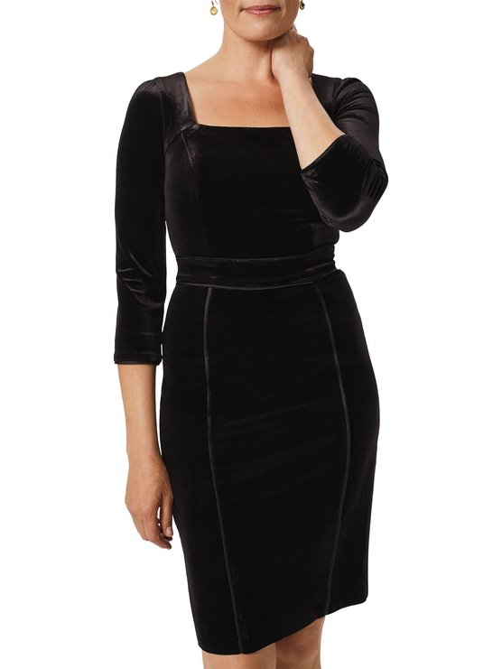 karen millen Josie Velvet Dress Black