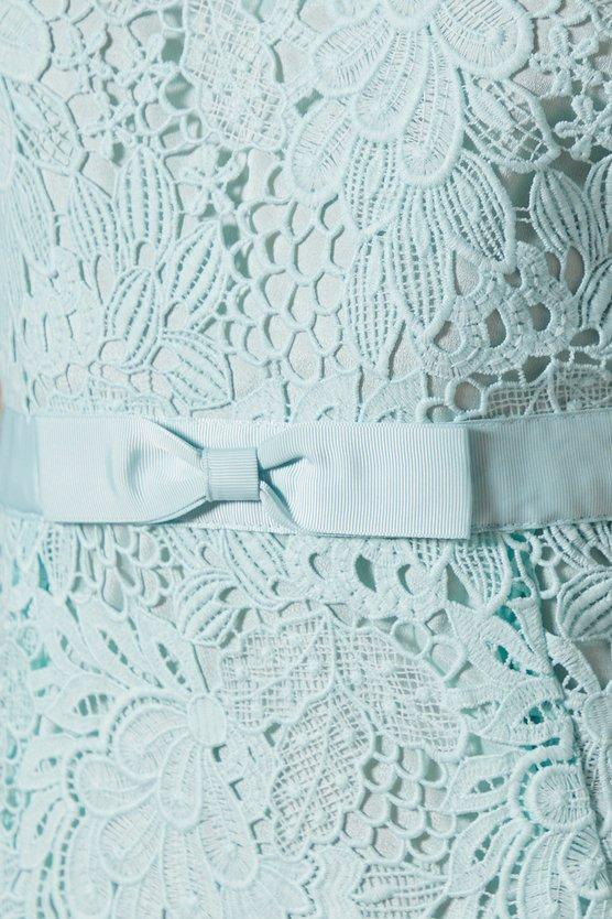 Karen Millen Lace Midi Dress With Bow Belt Sage