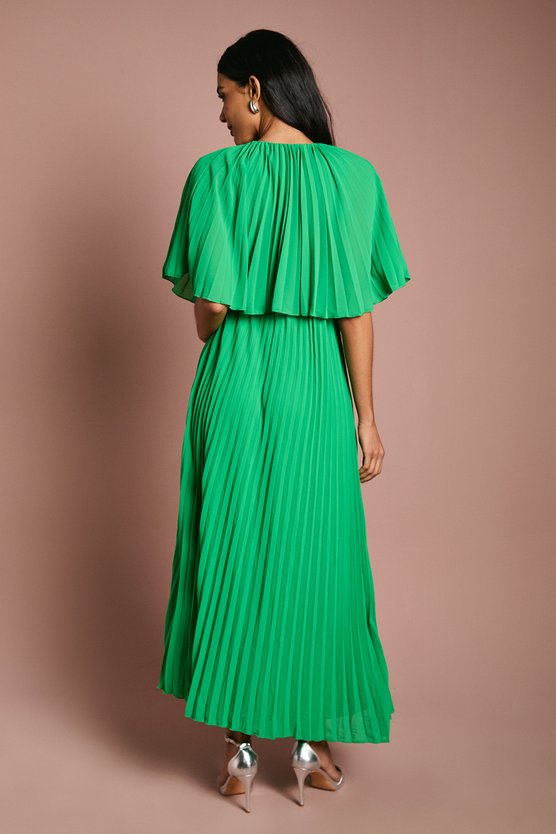 Karen Millen Maternity Pleat Wrap Dress Green