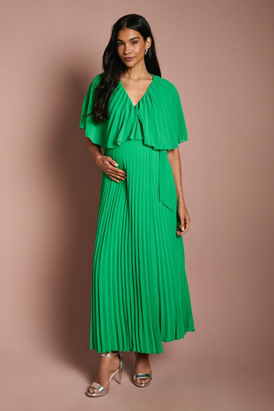 karen millen Maternity Pleat Wrap Dress green