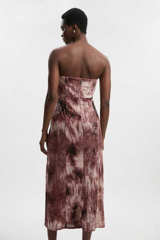 Karen Millen Ombre Sequin Woven Midi Dress Multi