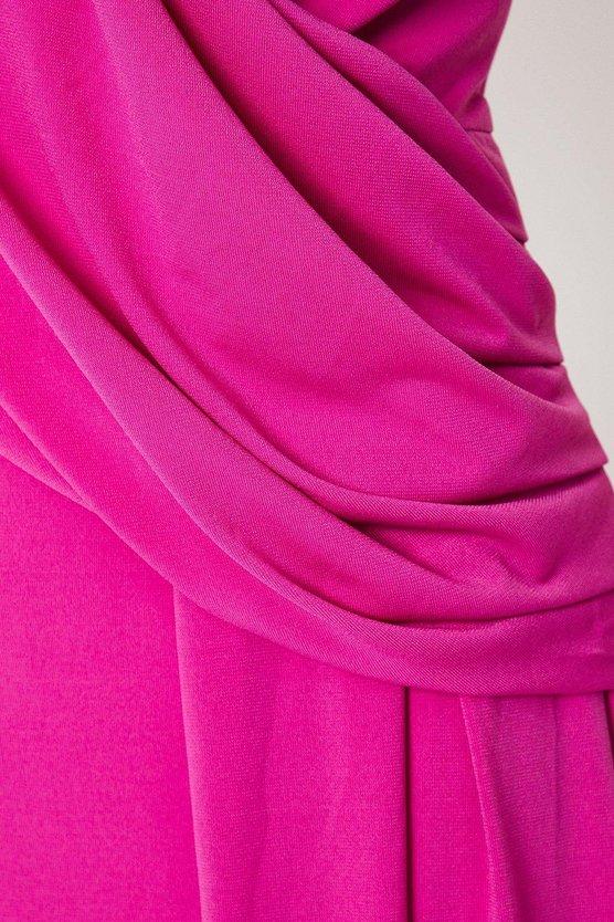 Karen Millen Petite Jersey Wrap Midi Dress Pink