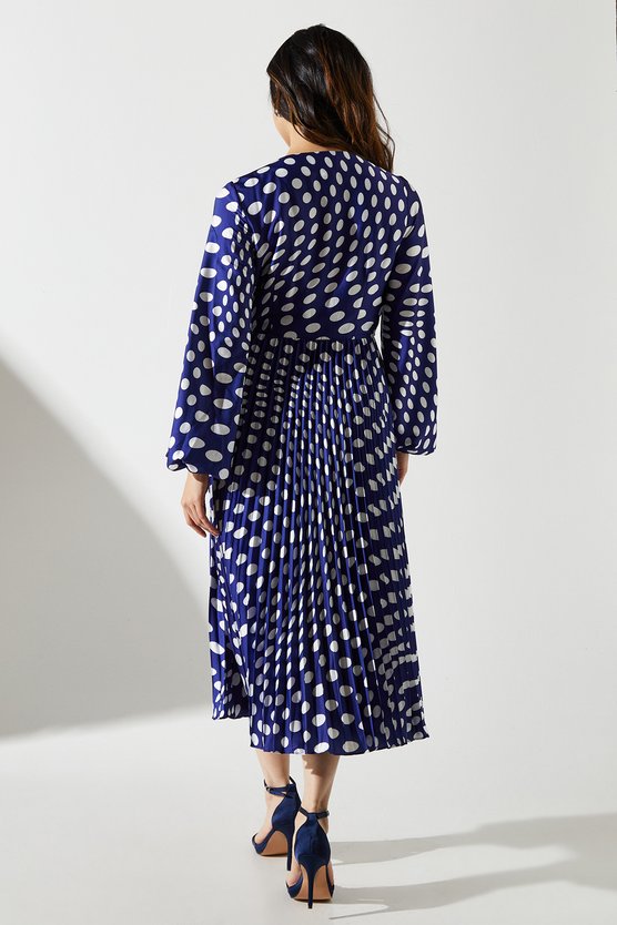 Karen Millen Pleat Wrap Dress Navy