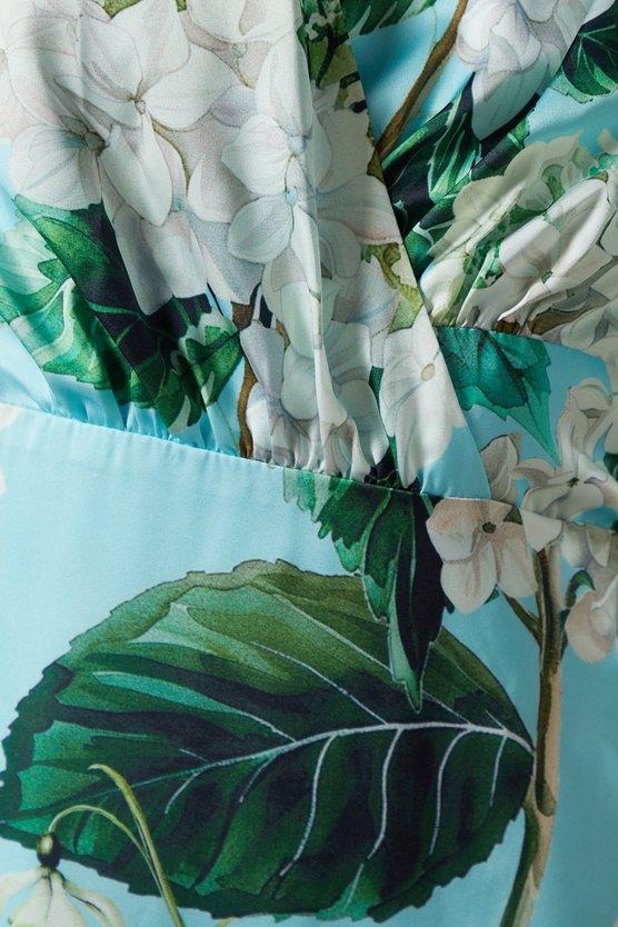 Karen Millen Printed Wrap Satin Midi Dress Multi