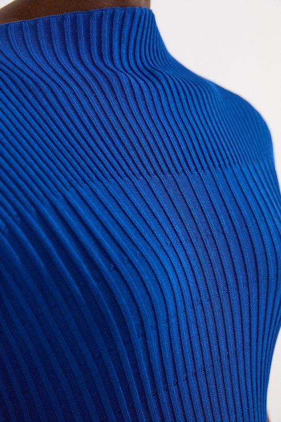 Karen Millen Stitch Detail Knit Midi Dress Cobalt