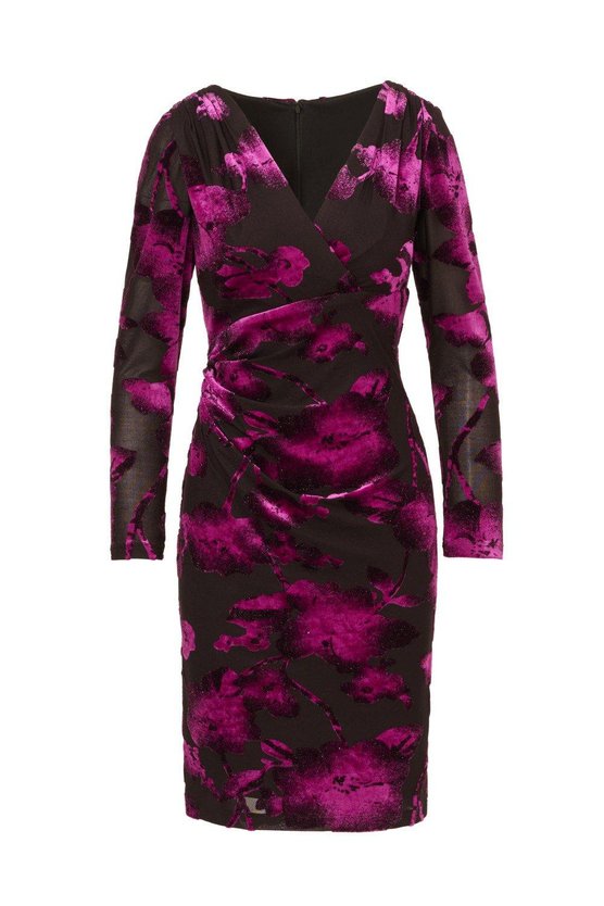 Karen Millen Surplus Velvet Midi Dress Purple
