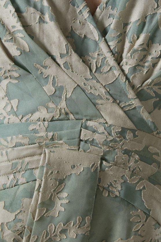 Karen Millen Tie Front Wrap Jacquard Dress Mint