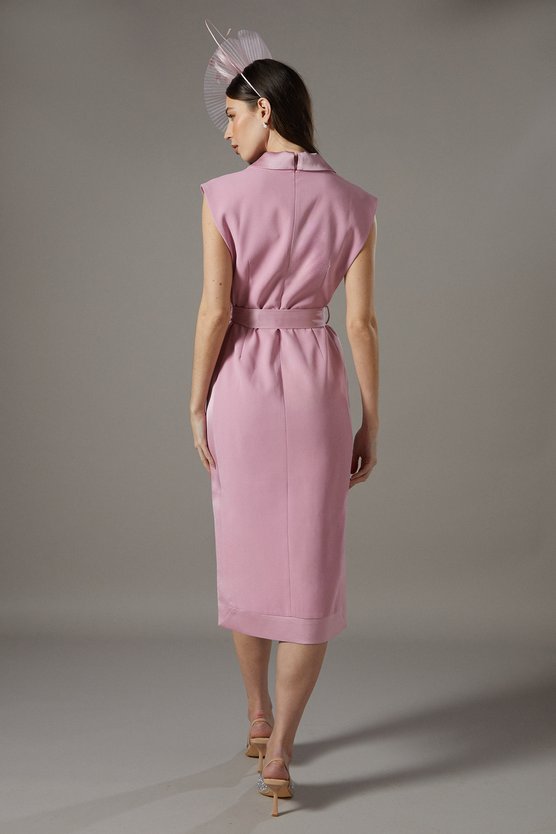 Karen Millen Tux Satin Dress Pink