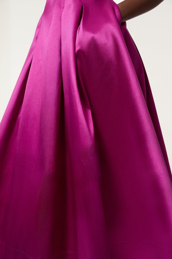 Karen Millen Twill Prom Woven Midi Dress Purple