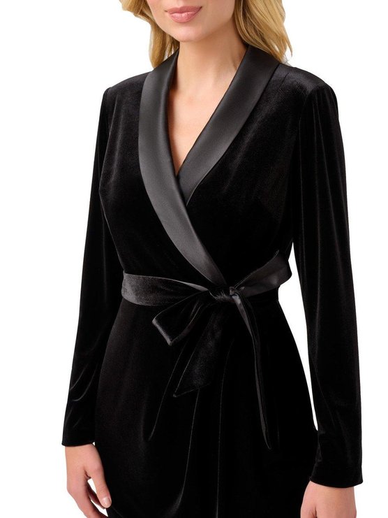 Karen Millen Velvet Tuxedo Dress Black