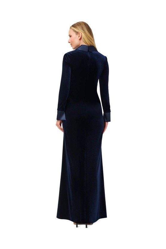 Karen Millen Velvet Tuxedo Gown Navy