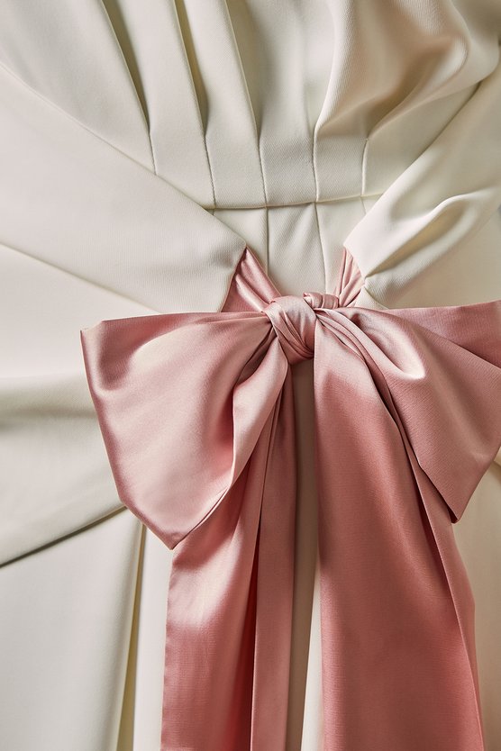 Karen Millen Wrap Tie Pleated Midi Dress Pink