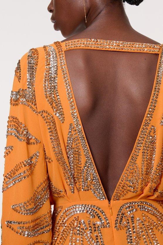 Karen Millen Kimono Sleeve Embellished Maxi Dress Mango