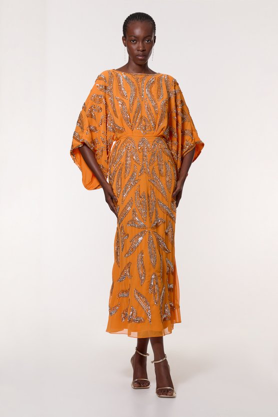 karen millen Kimono Sleeve Embellished Maxi Dress mango