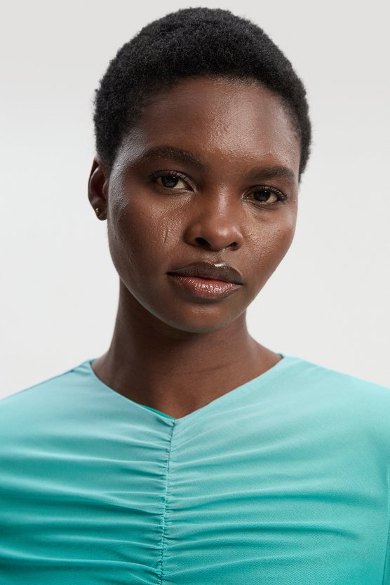 Karen Millen Long Sleeve Ombre Mesh Maxi Dress Green