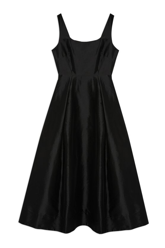 Karen Millen Lydia Millen Petite Taffeta Full Skirt Tailored Midi Dress Black