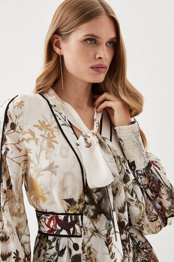 Karen Millen Lydia Millen Petite Viscose Floral Border Print Maxi Dress Floral