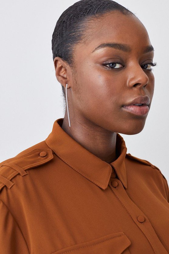 Karen Millen Lydia Millen Plus Size Soft Tailored Belted Maxi Shirt Dress