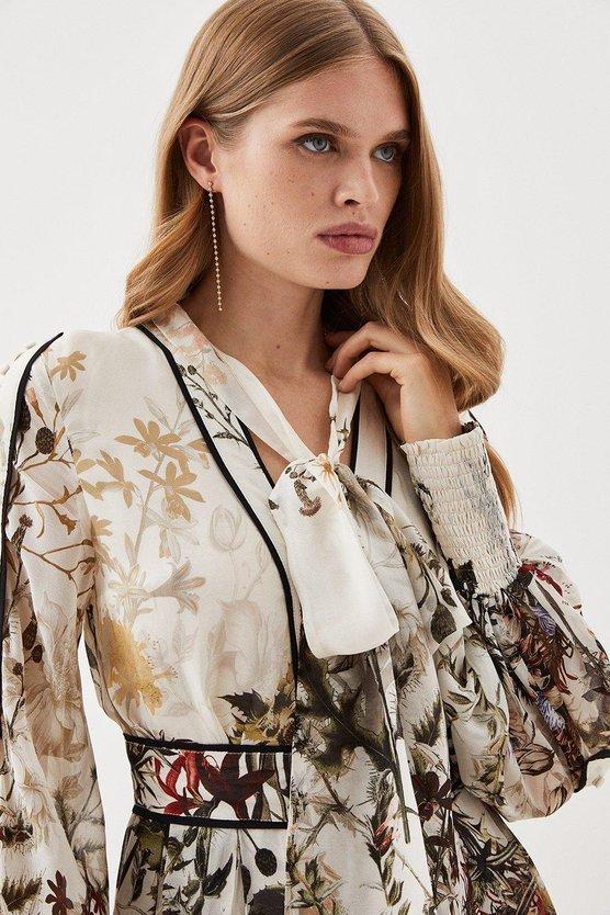 Karen Millen Lydia Millen Viscose Floral Border Print Woven Maxi Dress Floral