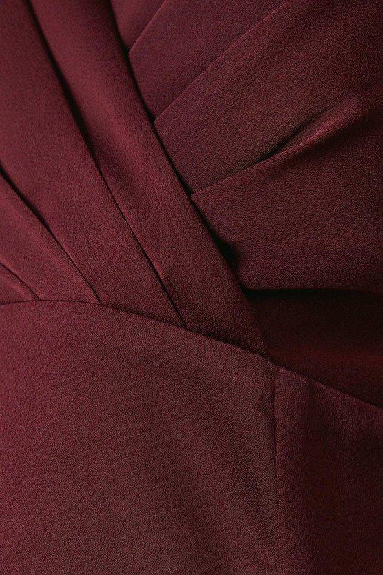 Karen Millen Maternity Wrap Top Satin Bridesmaid Maxi Dress Malbec