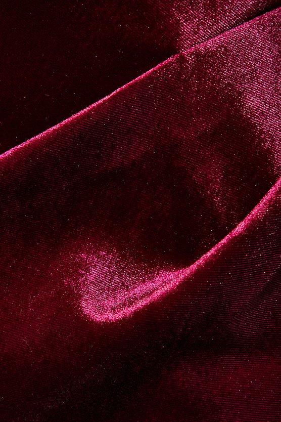 Karen Millen Petite Square Neck Bonded Velvet Pencil Dress Berry