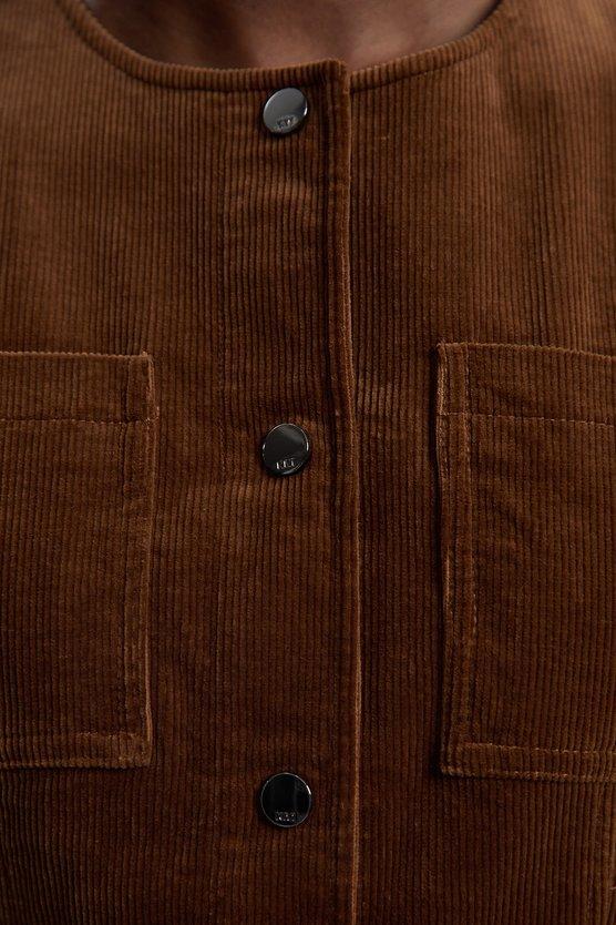 Karen Millen Petite Stretch Cord Belted Midi Dress Tan