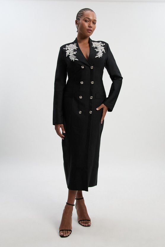 karen millen Plus Size Bandage Form Fitting Embellished Maxi Dress black karen millen Plus Size Bandage Form Fitting Embellished Maxi Dress black