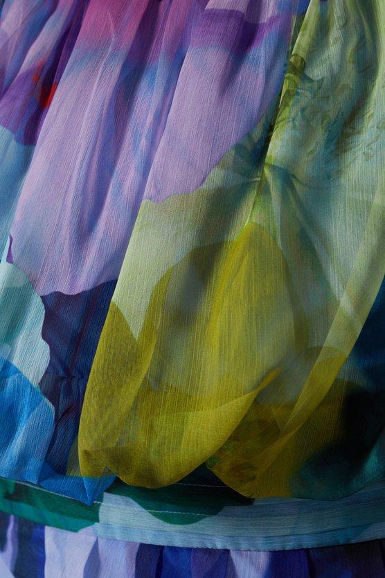 Karen Millen Printed One Shoulder Wrap Skirt Dress Multi