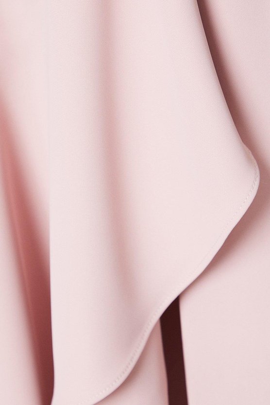 Karen Millen V Neck Ruffle Wrap Wedding Guest Dress Blush