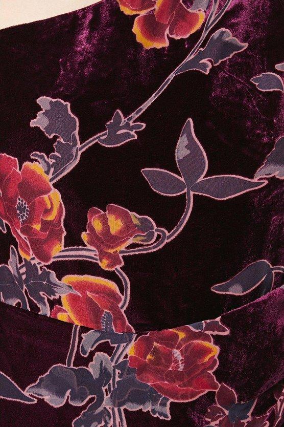 Karen Millen Velvet Party Midi Wedding Guest Dress Wine