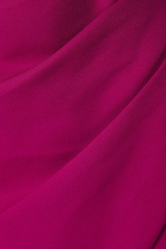 Karen Millen Wrap Skirt Waterfall Ruffle Midi Wedding Guest Dress Magenta