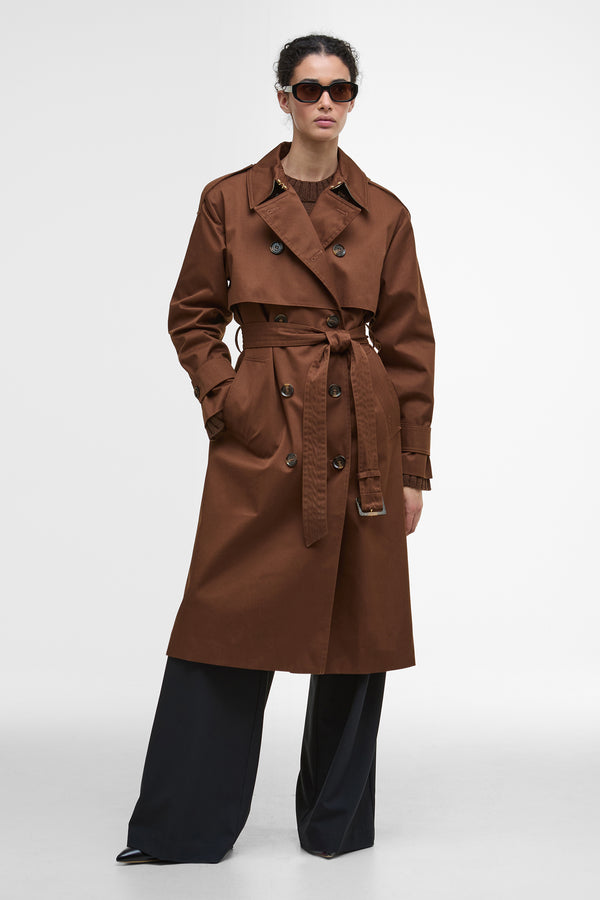Karen Walker Aoife Trench Showerproof Vicuna/Hessian Tartan