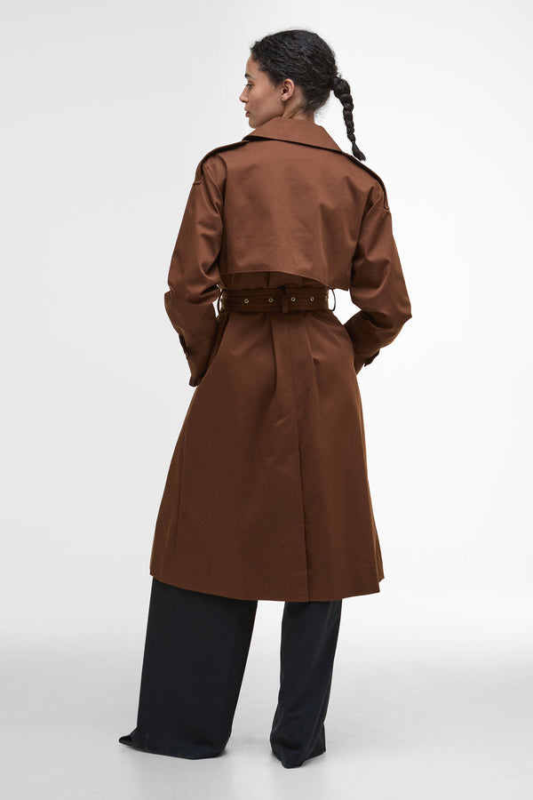 Karen Walker Aoife Trench Showerproof Vicuna/Hessian Tartan