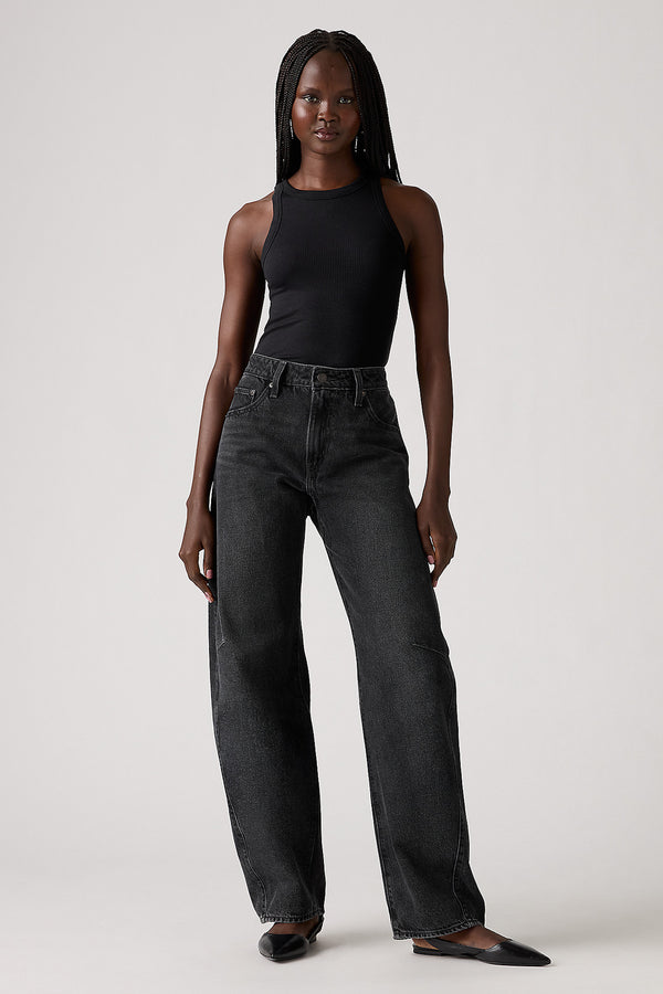 karen walker Baggy Dad Barrel Jeans Rebel Edge Barrel Black