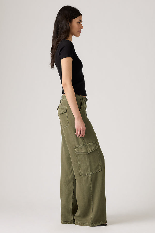 Karen Walker Baggy Dad Cargo Pants Drapey Ivy Green Gd