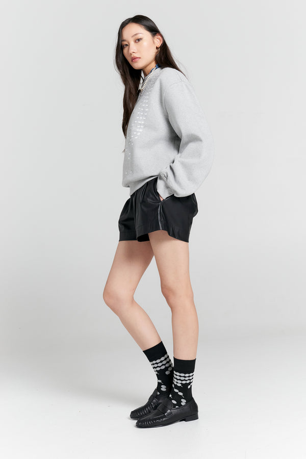 Karen Walker Broken Pearls Crewneck Sweatshirt Grey Marle